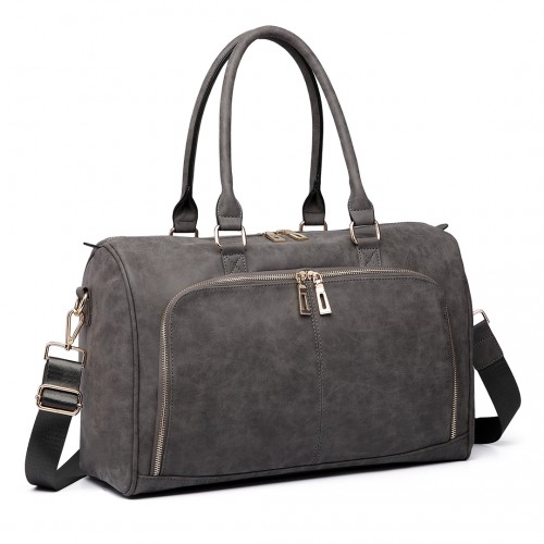 Miss Lulu Leather Look Maternity Changing Shoulder Bag – Stylish & Practical Grey Bag Set