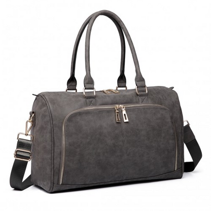 Miss Lulu Leather Look Maternity Changing Shoulder Bag – Stylish & Practical Grey Bag Set