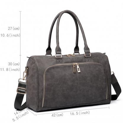 Miss Lulu Leather Look Maternity Changing Shoulder Bag – Stylish & Practical Grey Bag Set