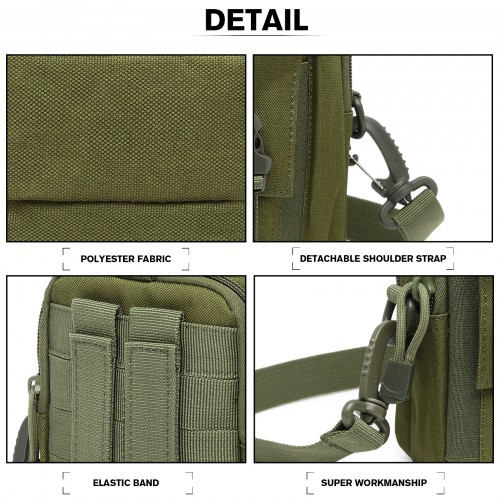 Kono Casual Small Canvas Cross Body Bag - Green | Lightweight & Durable