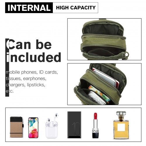 Kono Casual Small Canvas Cross Body Bag - Green | Lightweight & Durable