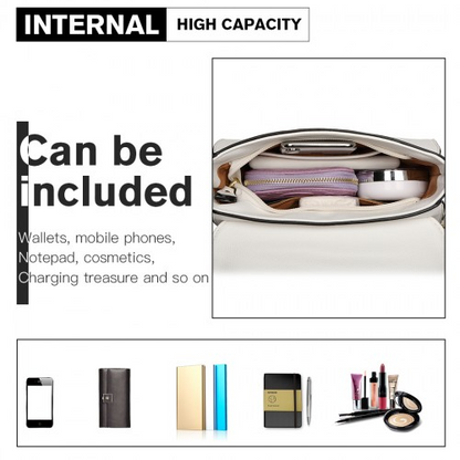 Miss Lulu Cross Body Saddle Bag - White | Stylish & Durable PU Leather Handbag