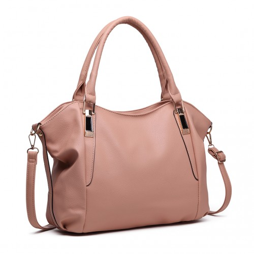 Miss Lulu Soft Leather Elegant Shoulder Bag - Nude | S1716