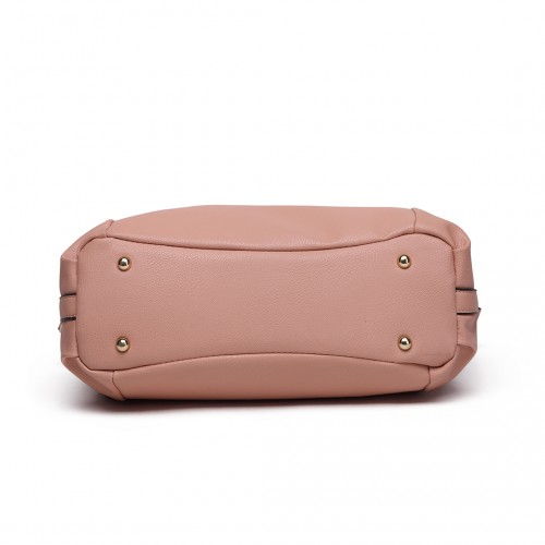 Miss Lulu Soft Leather Elegant Shoulder Bag - Nude | S1716