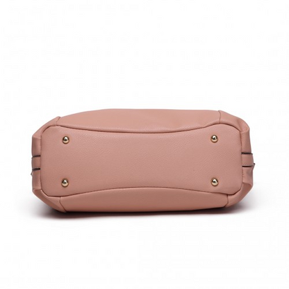 Miss Lulu Soft Leather Elegant Shoulder Bag - Nude | S1716