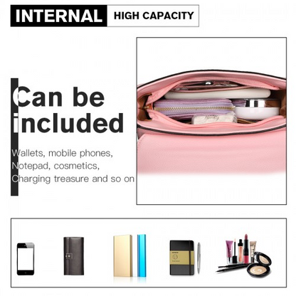Miss Lulu Cross Body Saddle Bag - Pink | Stylish PU Leather Shoulder Bag