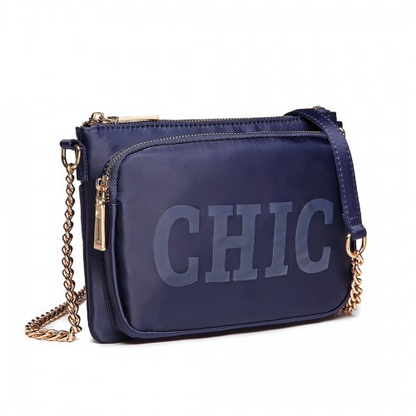 Miss Lulu 'Chic' Chain Shoulder Bag - Blue | Shop Now at Our Online Store