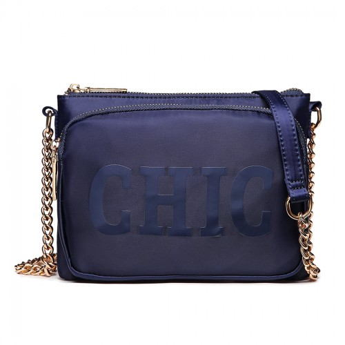 Miss Lulu 'Chic' Chain Shoulder Bag - Blue | Shop Now at Our Online Store