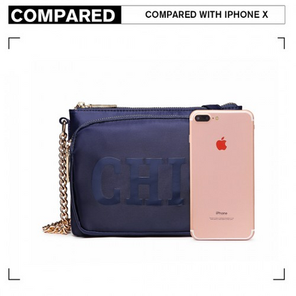 Miss Lulu 'Chic' Chain Shoulder Bag - Blue | Shop Now at Our Online Store