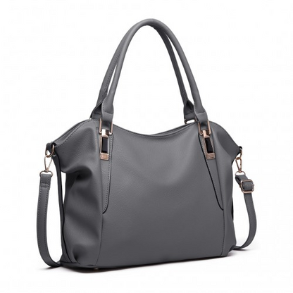 Miss Lulu Soft Leather Shoulder Bag - Elegant and Versatile - Dark Grey