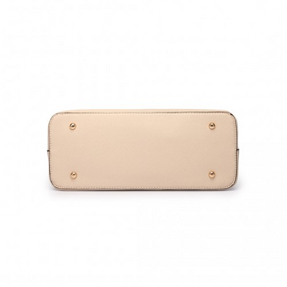 Miss Lulu Three Piece Tote Shoulder Bag And Clutch - Beige | Versatile 3-in-1 Set