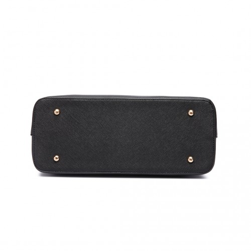 Miss Lulu Three Piece Tote Shoulder Bag And Clutch - Black | Stylish & Versatile Handbag Set