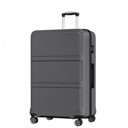 K1871-1L - Kono ABS+PC 32 Inch Extra-Large Suitcase, Sculpted Horizontal Design, Hard-Shell Wheeled Luggage with Telescopic Handle - Grey