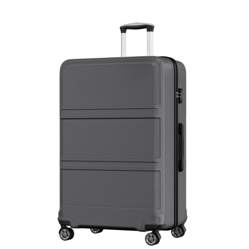 K1871-1L - Kono ABS+PC 32 Inch Extra-Large Suitcase, Sculpted Horizontal Design, Hard-Shell Wheeled Luggage with Telescopic Handle - Grey