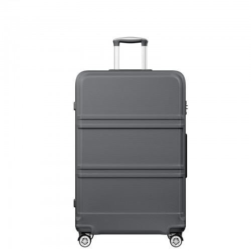 K1871-1L - Kono ABS+PC 32 Inch Extra-Large Suitcase, Sculpted Horizontal Design, Hard-Shell Wheeled Luggage with Telescopic Handle - Grey