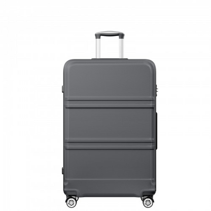 K1871-1L - Kono ABS+PC 32 Inch Extra-Large Suitcase, Sculpted Horizontal Design, Hard-Shell Wheeled Luggage with Telescopic Handle - Grey