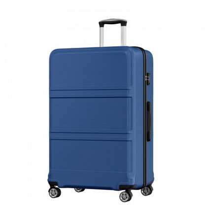 K1871-1L - Kono ABS+PC 32 Inch Extra-Large Suitcase, Sculpted Horizontal Design, Hard-Shell Wheeled Luggage with Telescopic Handle - Navy