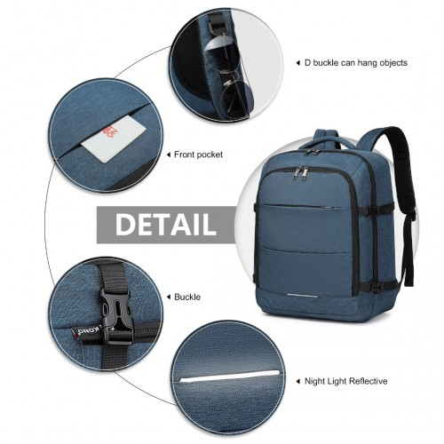 Kono Multi-level High-capacity Cabin Bag Travel Backpack - Navy | EM2232