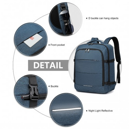 Kono Multi-level High-capacity Cabin Bag Travel Backpack - Navy | EM2232