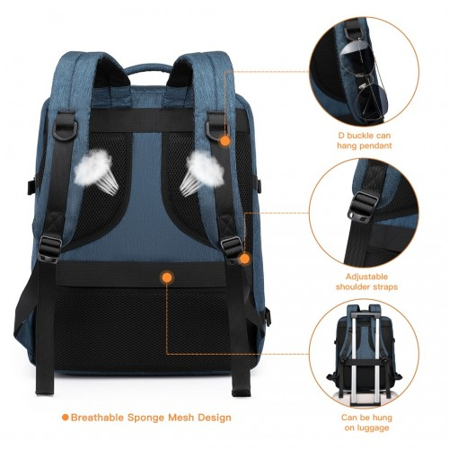 Kono Multi-level High-capacity Cabin Bag Travel Backpack - Navy | EM2232