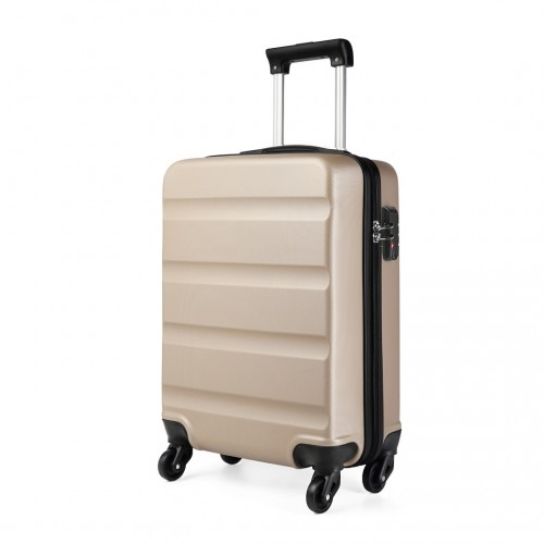 Kono 19 Inch Horizontal Design ABS Hard Shell Suitcase With TSA Lock - Gold