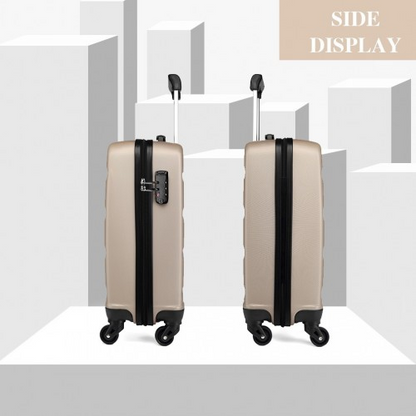 Kono 19 Inch Horizontal Design ABS Hard Shell Suitcase With TSA Lock - Gold