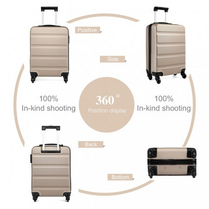 Kono 19 Inch Horizontal Design ABS Hard Shell Suitcase With TSA Lock - Gold
