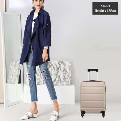 Kono 19 Inch Horizontal Design ABS Hard Shell Suitcase With TSA Lock - Gold