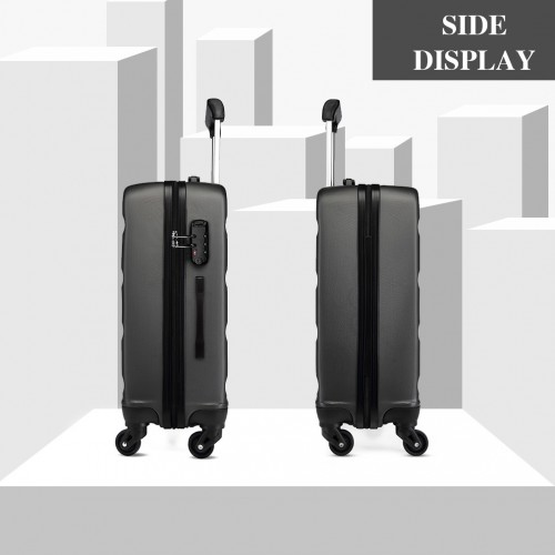 Kono 24 Inch Horizontal Design ABS Hard Shell Suitcase With TSA Lock - Grey | Stylish & Durable Travel Companion