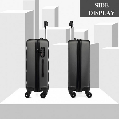 Kono 24 Inch Horizontal Design ABS Hard Shell Suitcase With TSA Lock - Grey | Stylish & Durable Travel Companion