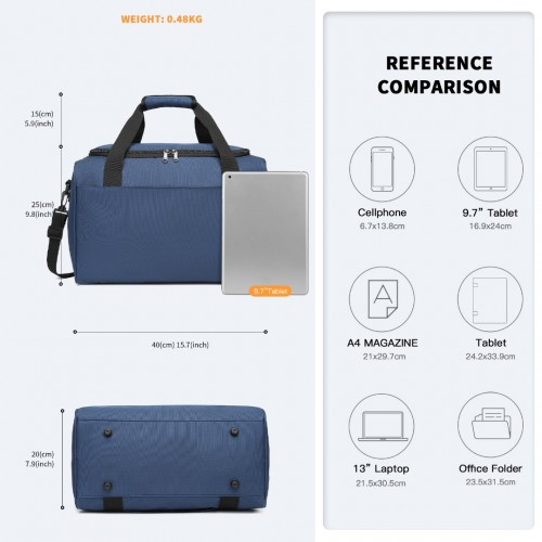 Kono Structured Travel Duffle Bag - Navy