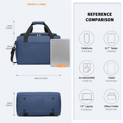 Kono Structured Travel Duffle Bag - Navy