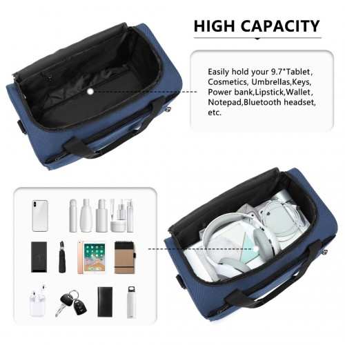 Kono Structured Travel Duffle Bag - Navy