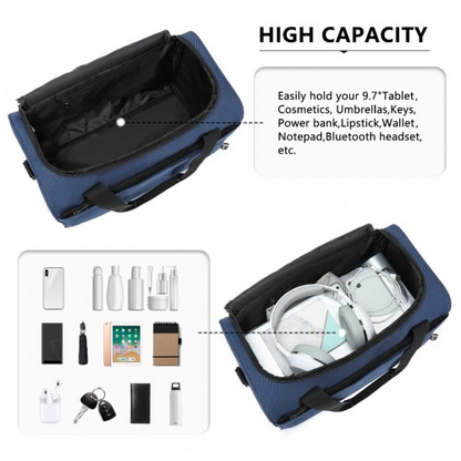 Kono Structured Travel Duffle Bag - Navy