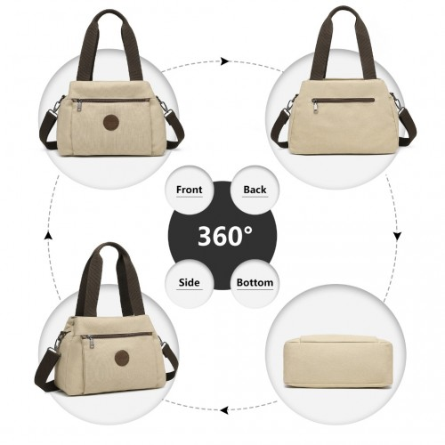 Kono Canvas Multi-Functional Cross Body Bag - Khaki | EH2045 | Versatile & Durable
