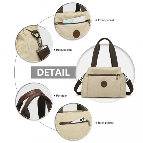 Kono Canvas Multi-Functional Cross Body Bag - Khaki | EH2045 | Versatile & Durable