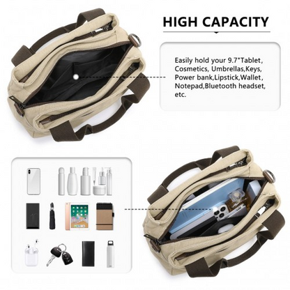 Kono Canvas Multi-Functional Cross Body Bag - Khaki | EH2045 | Versatile & Durable