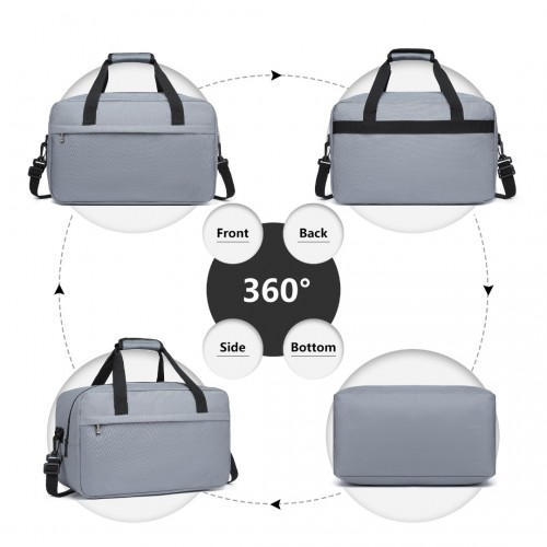 Kono Lightweight Multi-Purpose Unisex Sports Travel Duffel Bag - Light Grey | E1960M