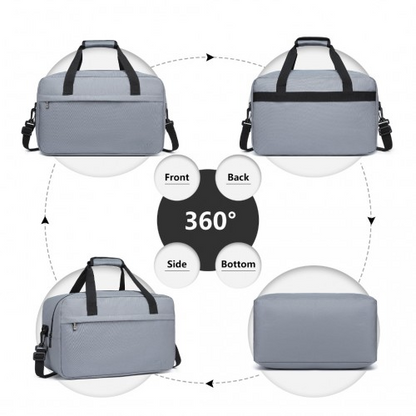 Kono Lightweight Multi-Purpose Unisex Sports Travel Duffel Bag - Light Grey | E1960M