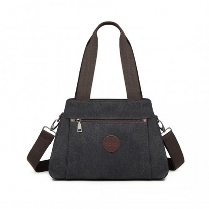 Kono Canvas Multi-Functional Cross Body Bag - Black | Stylish & Versatile Tote