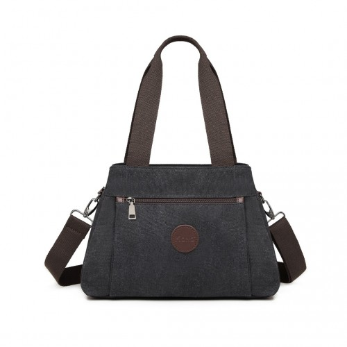 Kono Canvas Multi-Functional Cross Body Bag - Black | Stylish & Versatile Tote