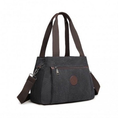 Kono Canvas Multi-Functional Cross Body Bag - Black | Stylish & Versatile Tote