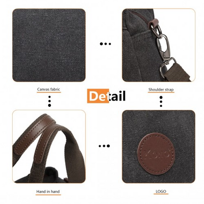 Kono Canvas Multi-Functional Cross Body Bag - Black | Stylish & Versatile Tote