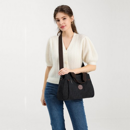 Kono Canvas Multi-Functional Cross Body Bag - Black | Stylish & Versatile Tote