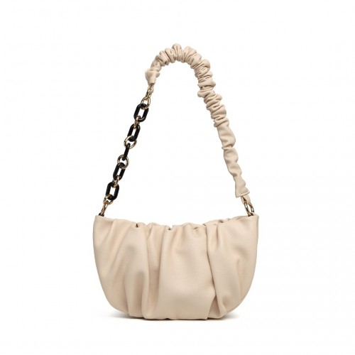 Miss Lulu Premium Chain Cloud-Like Pochette Handbag - Beige | Stylish & Versatile