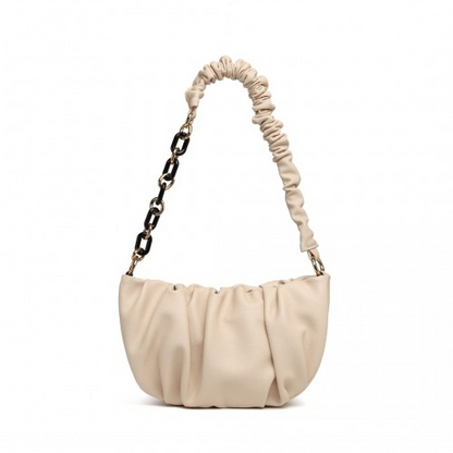 Miss Lulu Premium Chain Cloud-Like Pochette Handbag - Beige | Stylish & Versatile