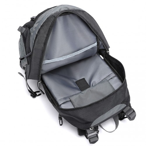 Kono Multi Functional Outdoor Hiking Backpack With Rain Cover - 40L Capacity - Black