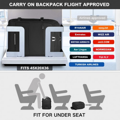 Kono Multi-level High-capacity Cabin Bag Travel Backpack - Black | EM2232