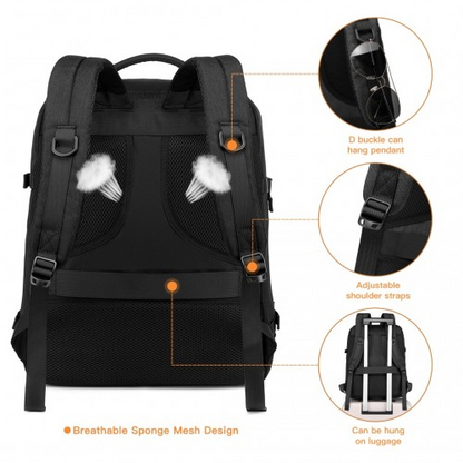 Kono Multi-level High-capacity Cabin Bag Travel Backpack - Black | EM2232