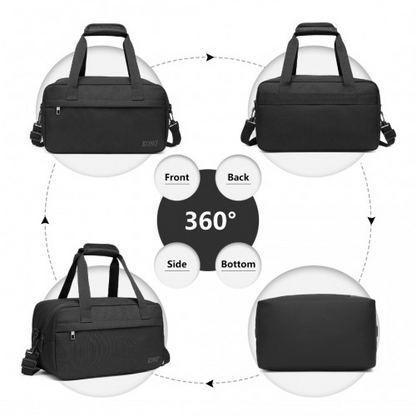 Kono Lightweight Multi Purpose Unisex Sports Travel Duffel Bag - Black | Durable & Versatile Gym, Travel & Hand Luggage Bag